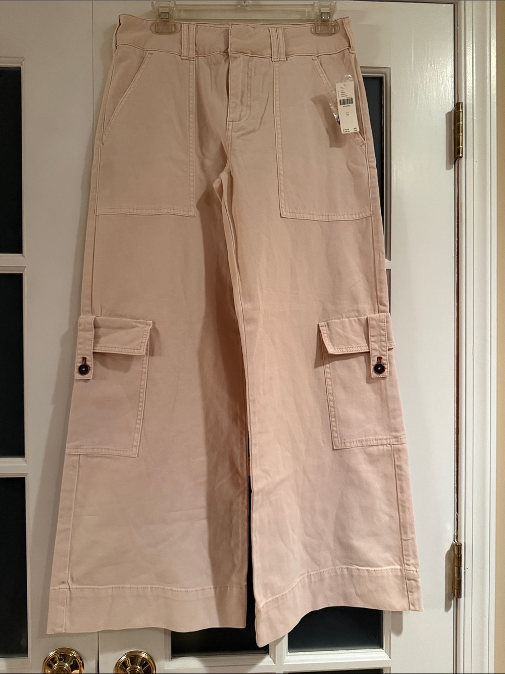 Pilcro Ivory Boot-Cut Cargo Pants